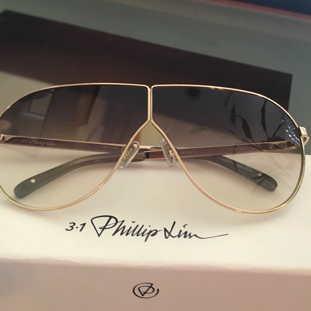 NEW. 3.1 Phillip Lim sunglasses. Gold metal frame.
